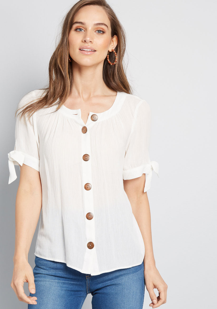 Flowy Moment Buttoned Blouse