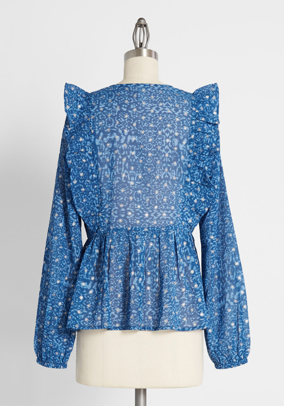Twirl About a Tidal Wave Top | ModCloth