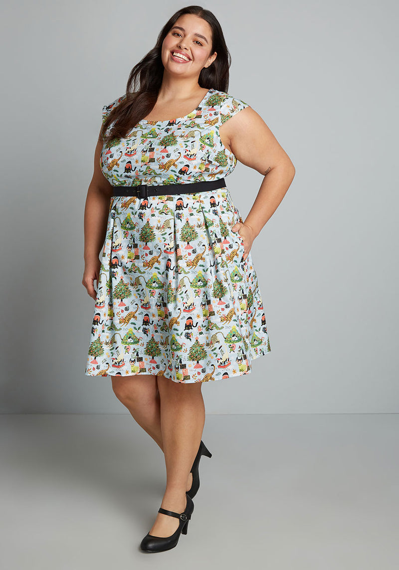 ModCloth X Retrolicious Making Meow-y A-Line Dress