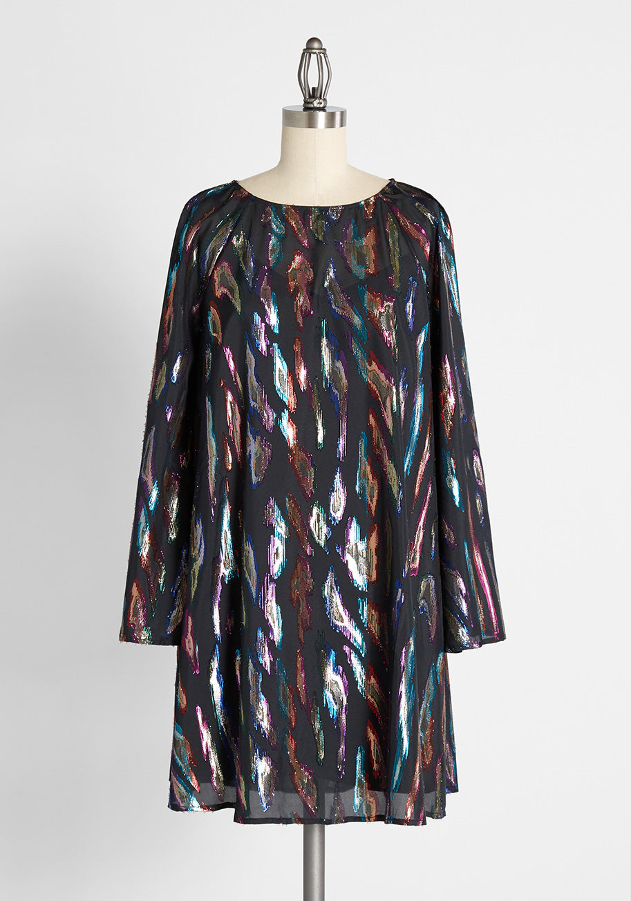 Northern Lights and Iridescent Skies Shift Dress