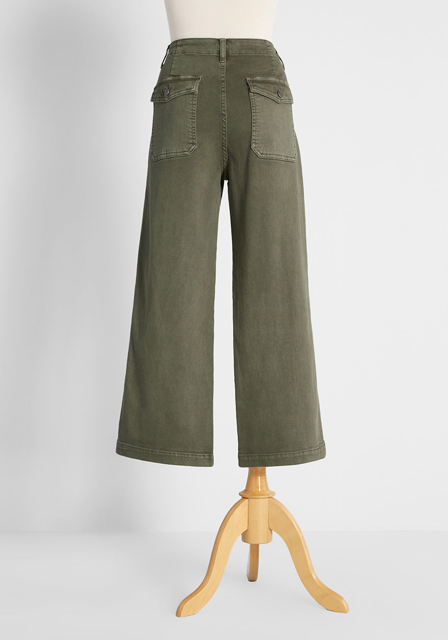 For You I Twill Wide-Leg Pants