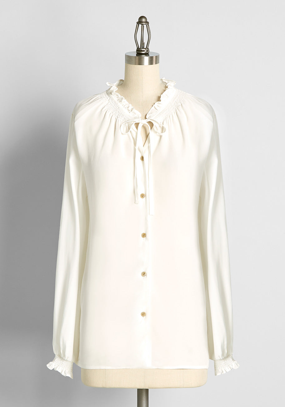 Countryside Romance Tie-Neck Blouse