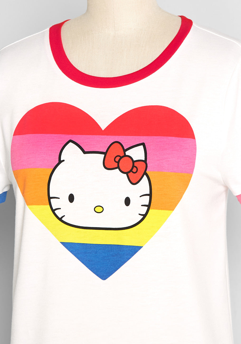 ModCloth x Hello Kitty Love Vibrantly Graphic Ringer Tee