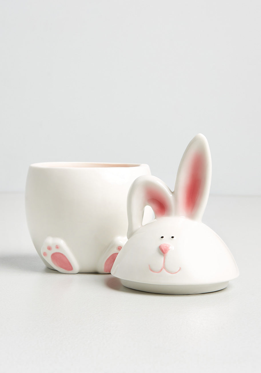 Egg-cellent Easter Bunny Ceramic Jar