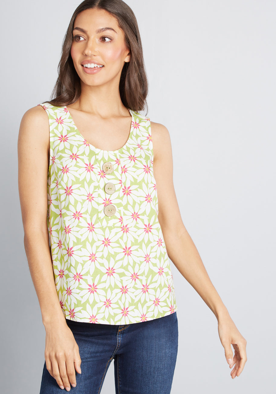 Love of Buttons Sleeveless Top