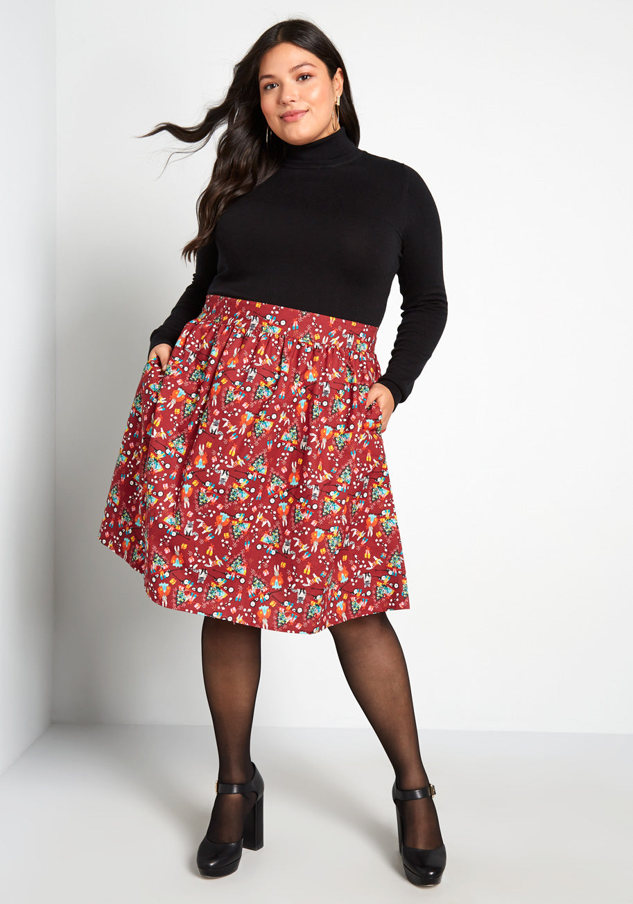 Holiday Helpers A-Line Skirt