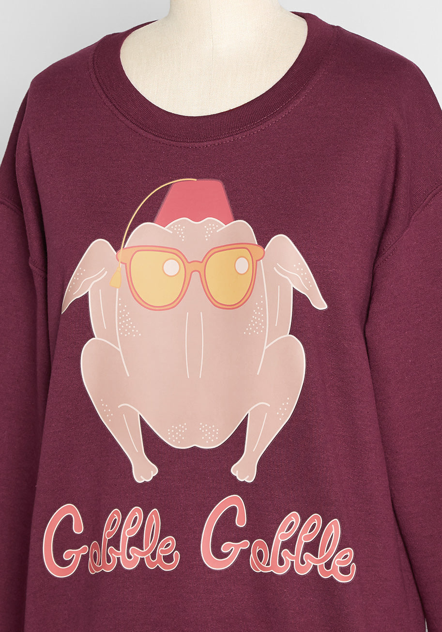 Thankful As Cluck Graphic Sweatshirt