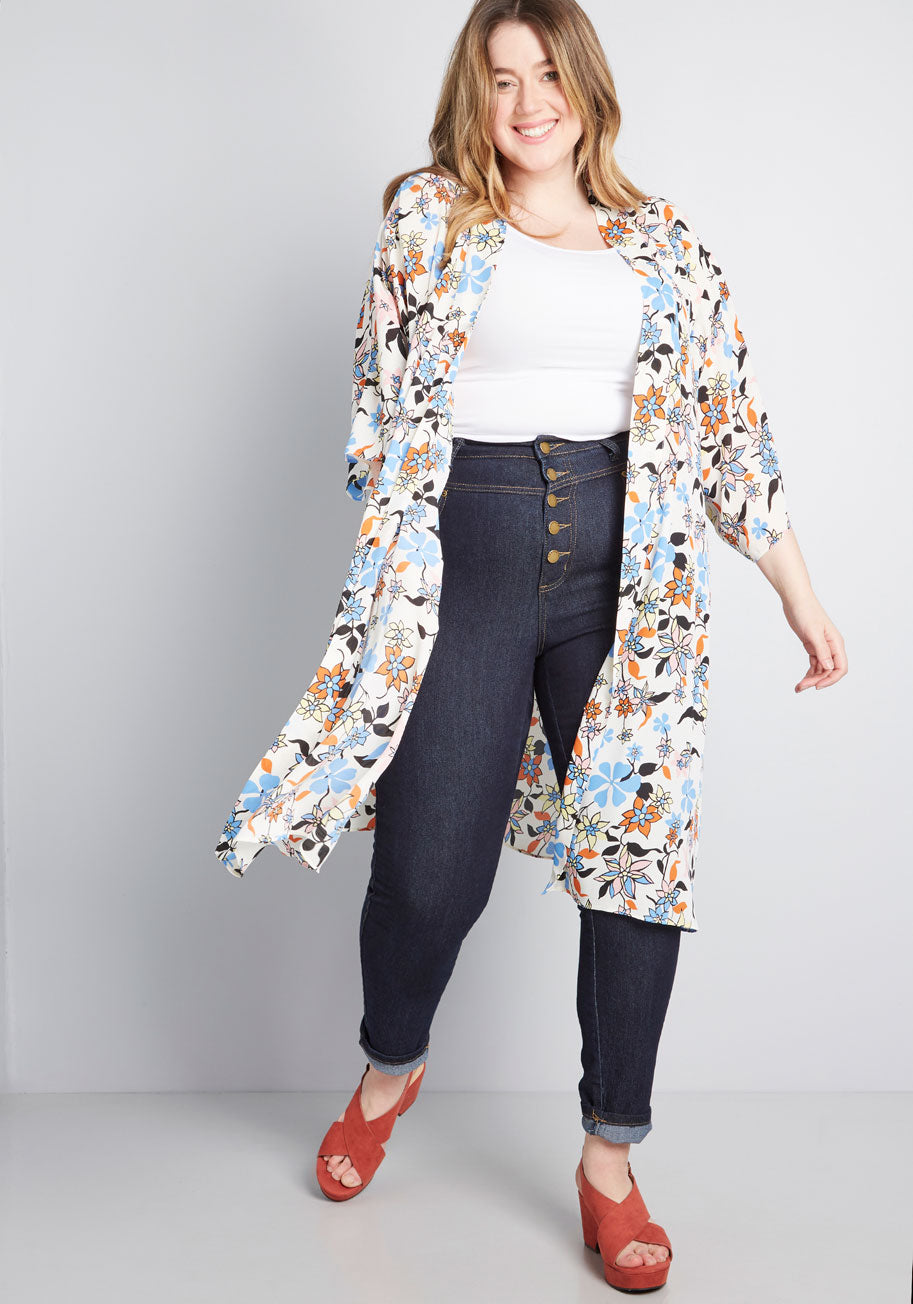 Inviting Opportunity Floral Kimono