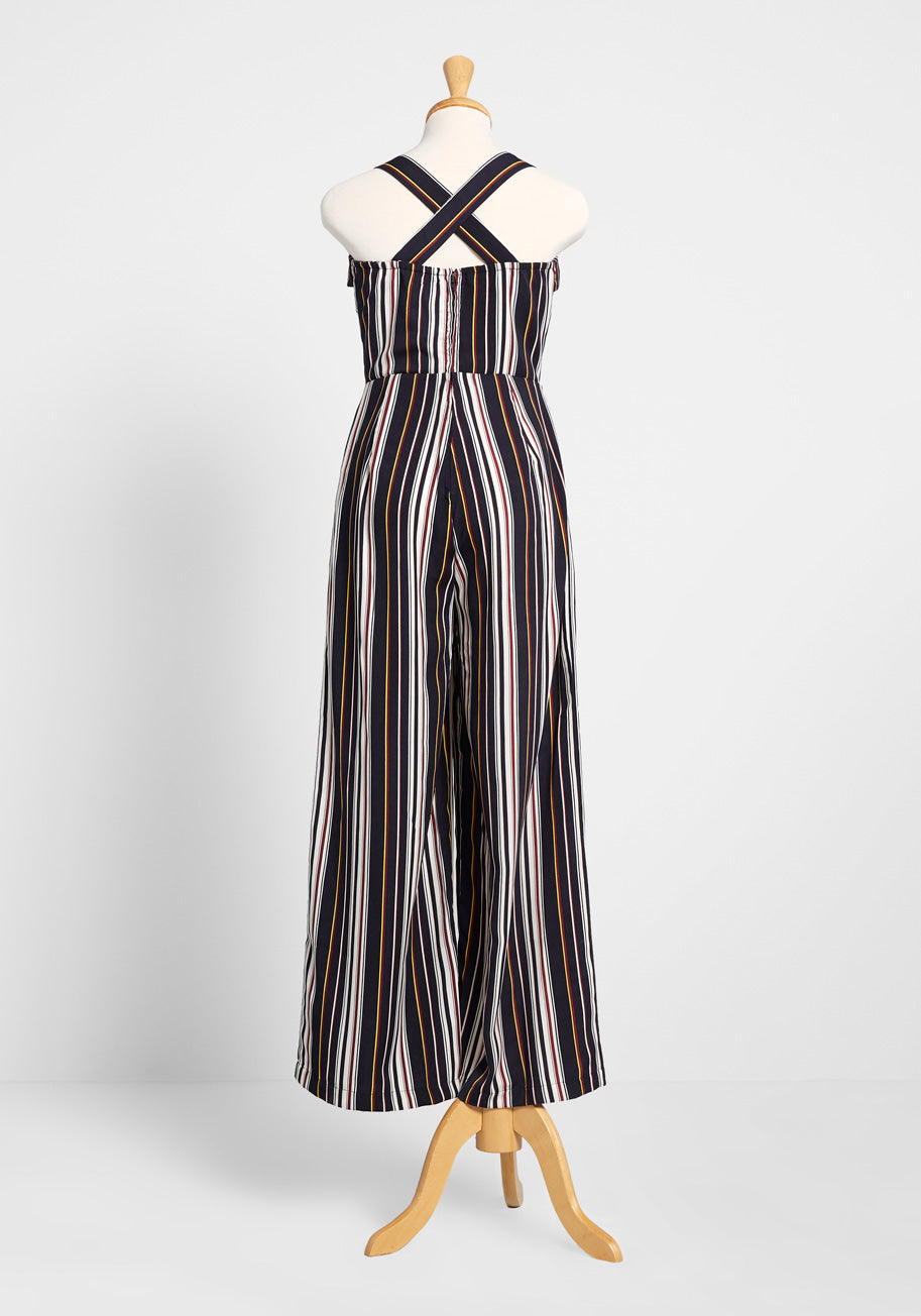 Stripe Hype Wide-Leg Jumpsuit