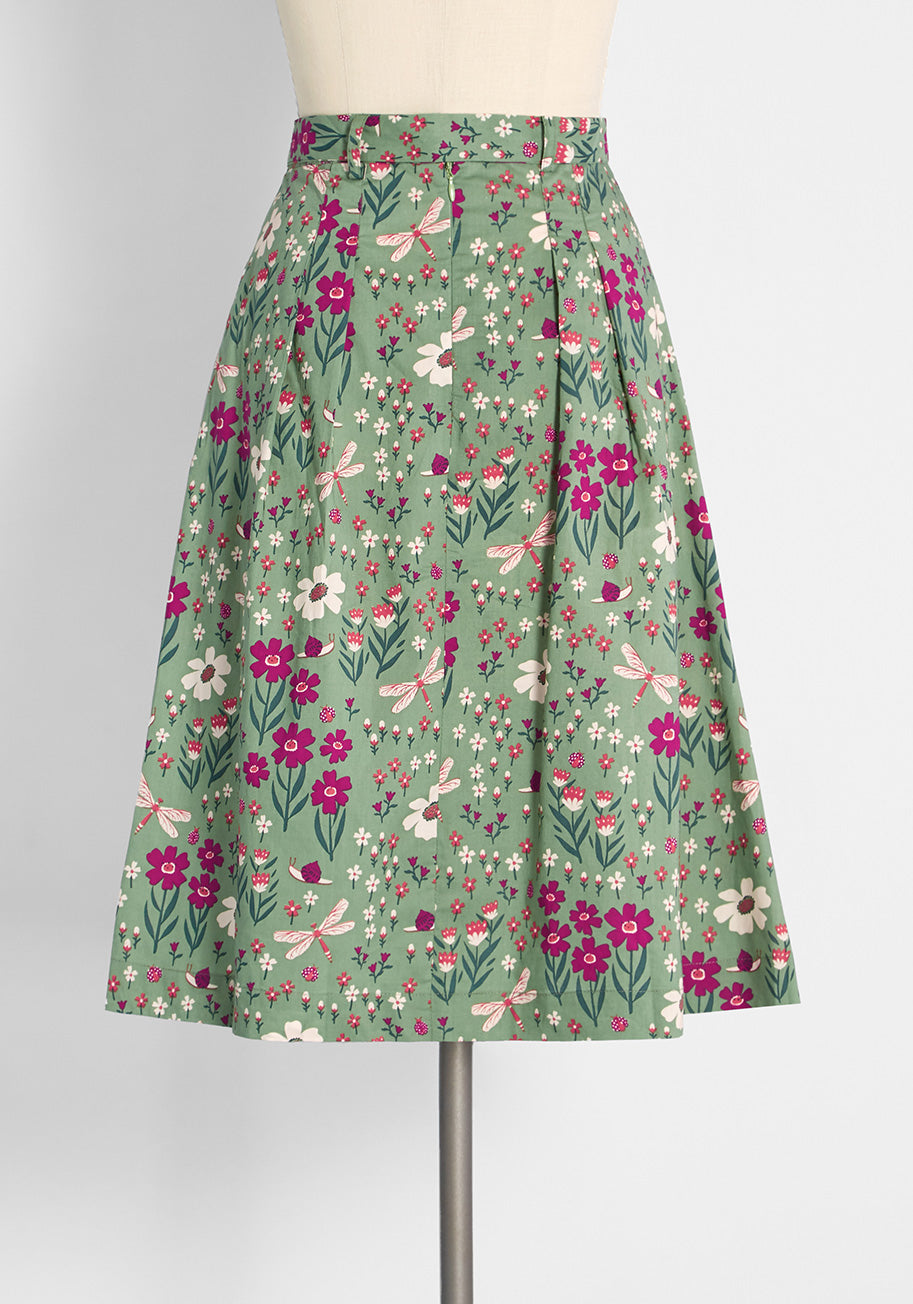 ModCloth x Princess Highway Floral Tie-Waist Skirt