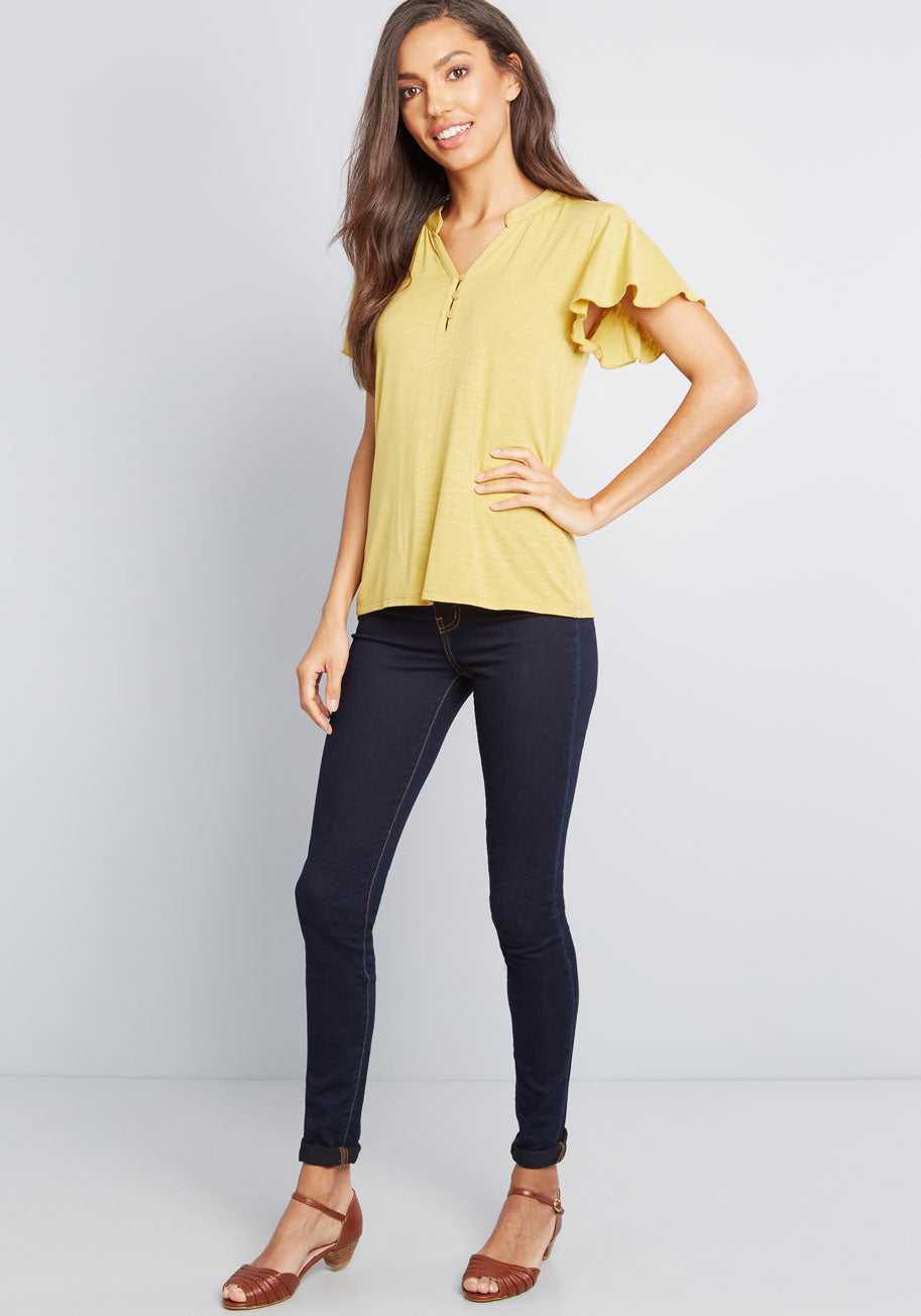 Cheerful Candor Ruffled Top