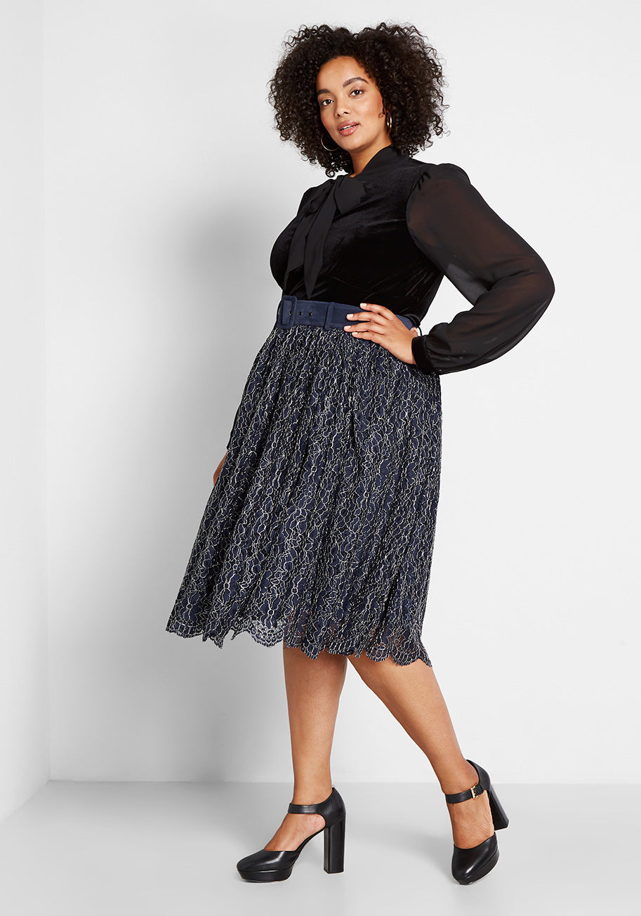 ModCloth x Collectif More or Lace Midi Skirt