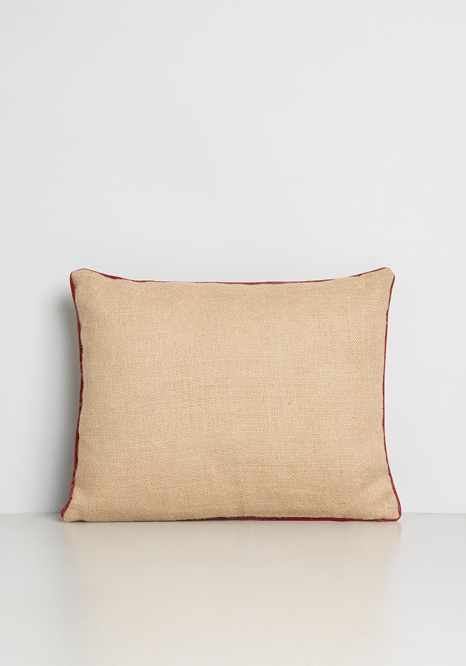 Merry Delivery Burlap Throw Pillow