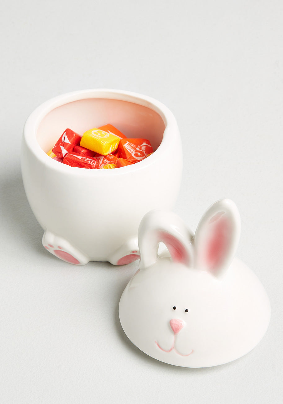 Egg-cellent Easter Bunny Ceramic Jar