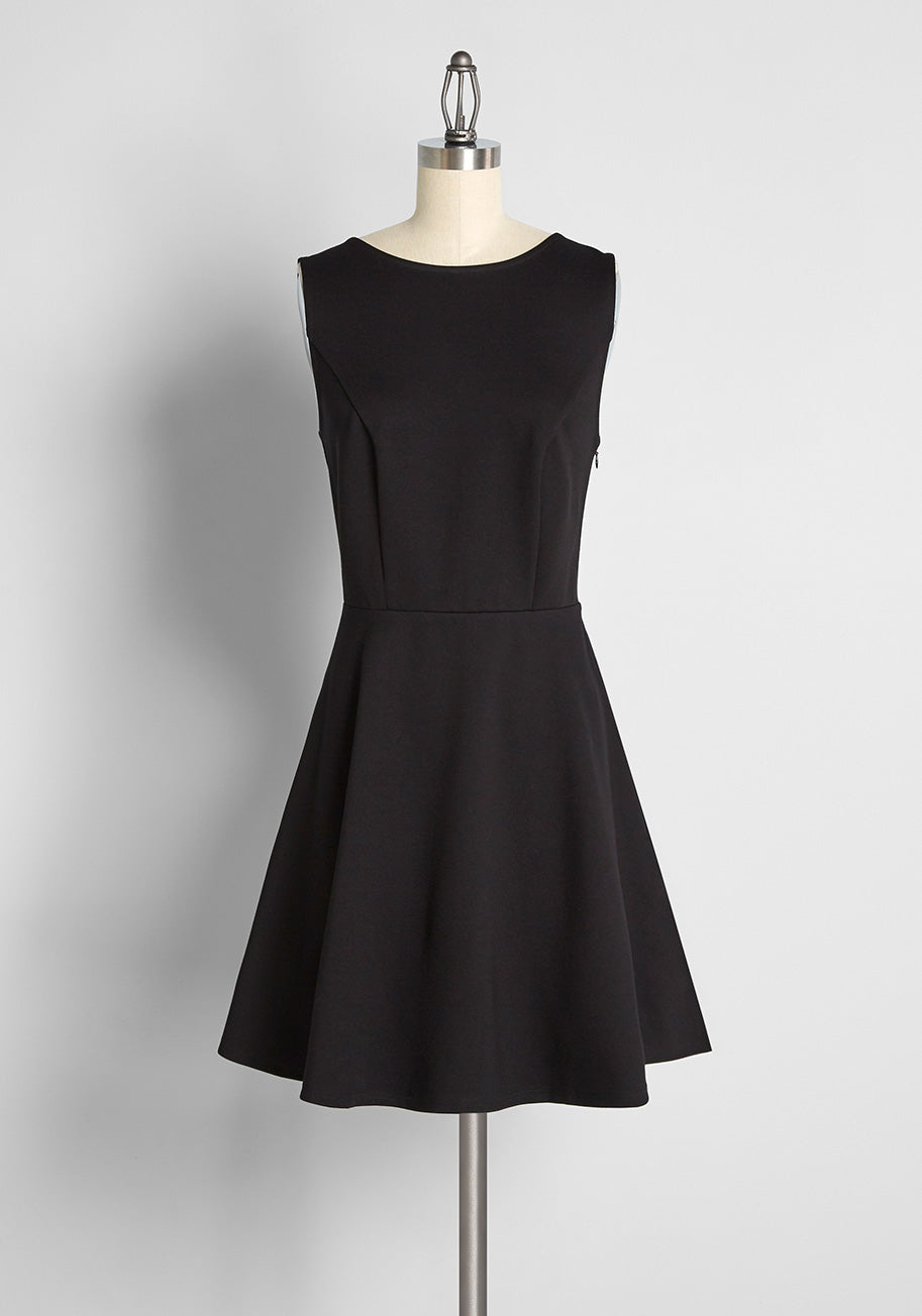 Black Bow Affair Fit And Flare Dress