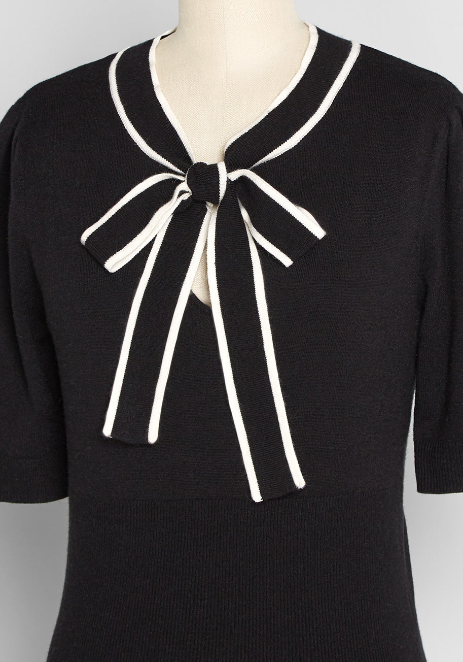 'Bow' Thyself Tie-Neck Knit Top