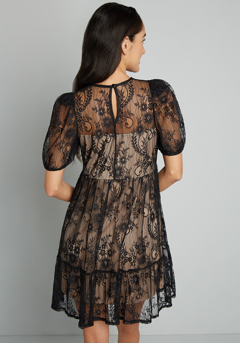 Dainty Yet Daring Lace Babydoll Dress