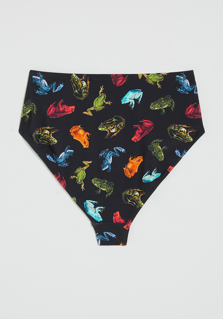 Caribbean Amphibian High-Waisted Bikini Bottoms