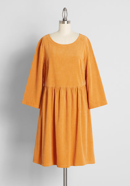 Corduroy For The Day Babydoll Dress | ModCloth