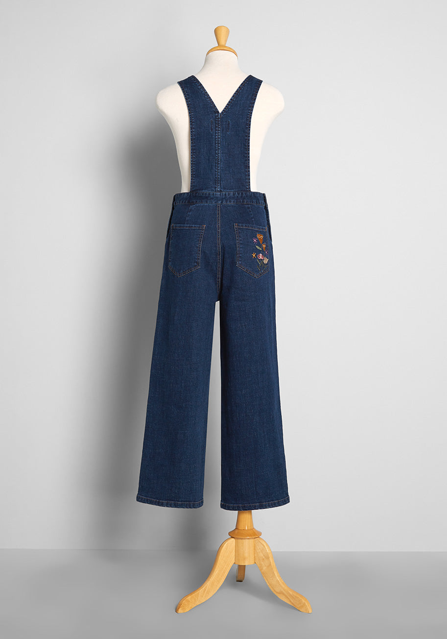 ModCloth x Princess Highway Embroidered Overalls