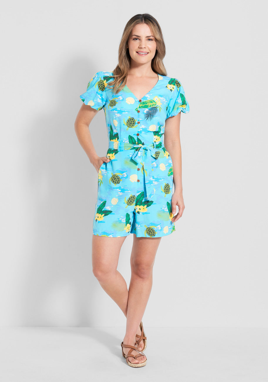 Modcloth X Collectif Sea Turtle Wave Romper