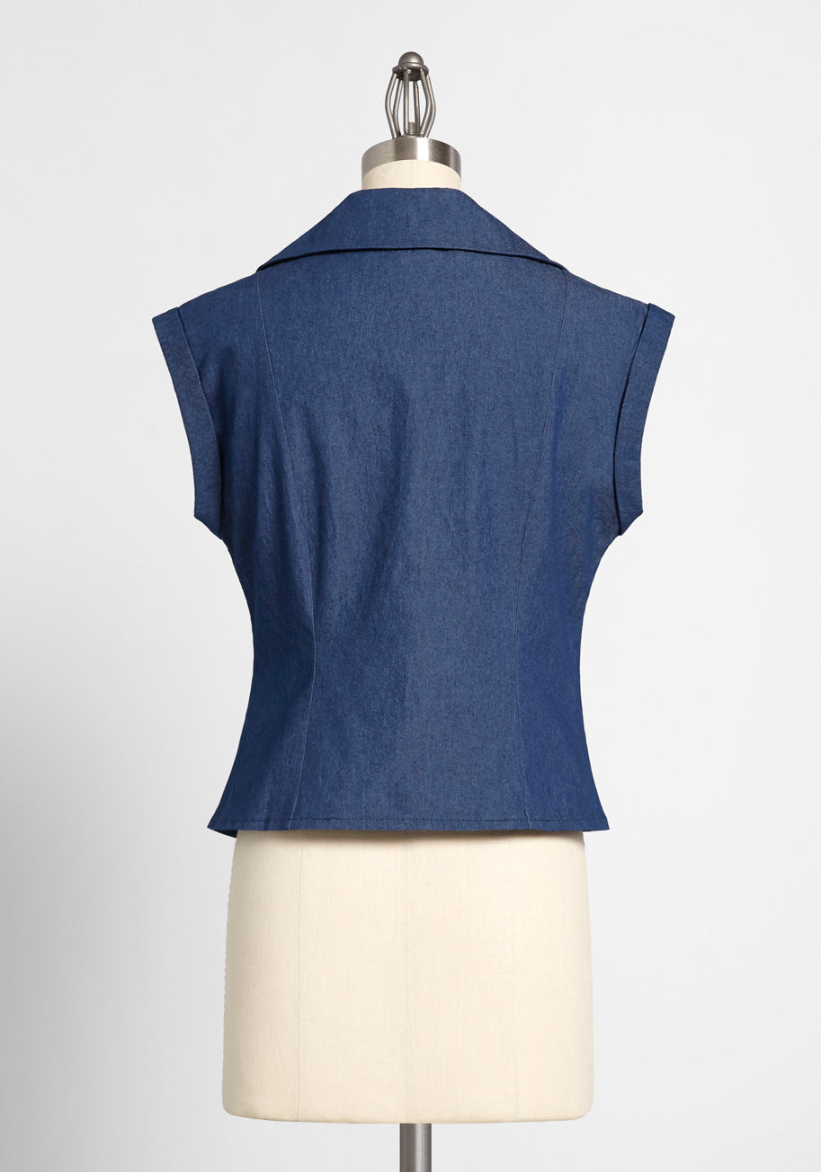 Nifty Fifties Denim Blouse