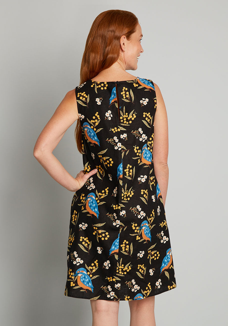 Cheerful and Chirping Shift Dress