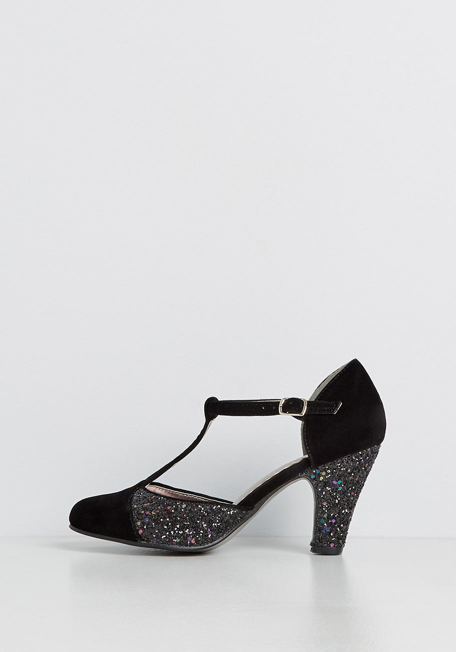 Shimmering Steps T-Strap Heel