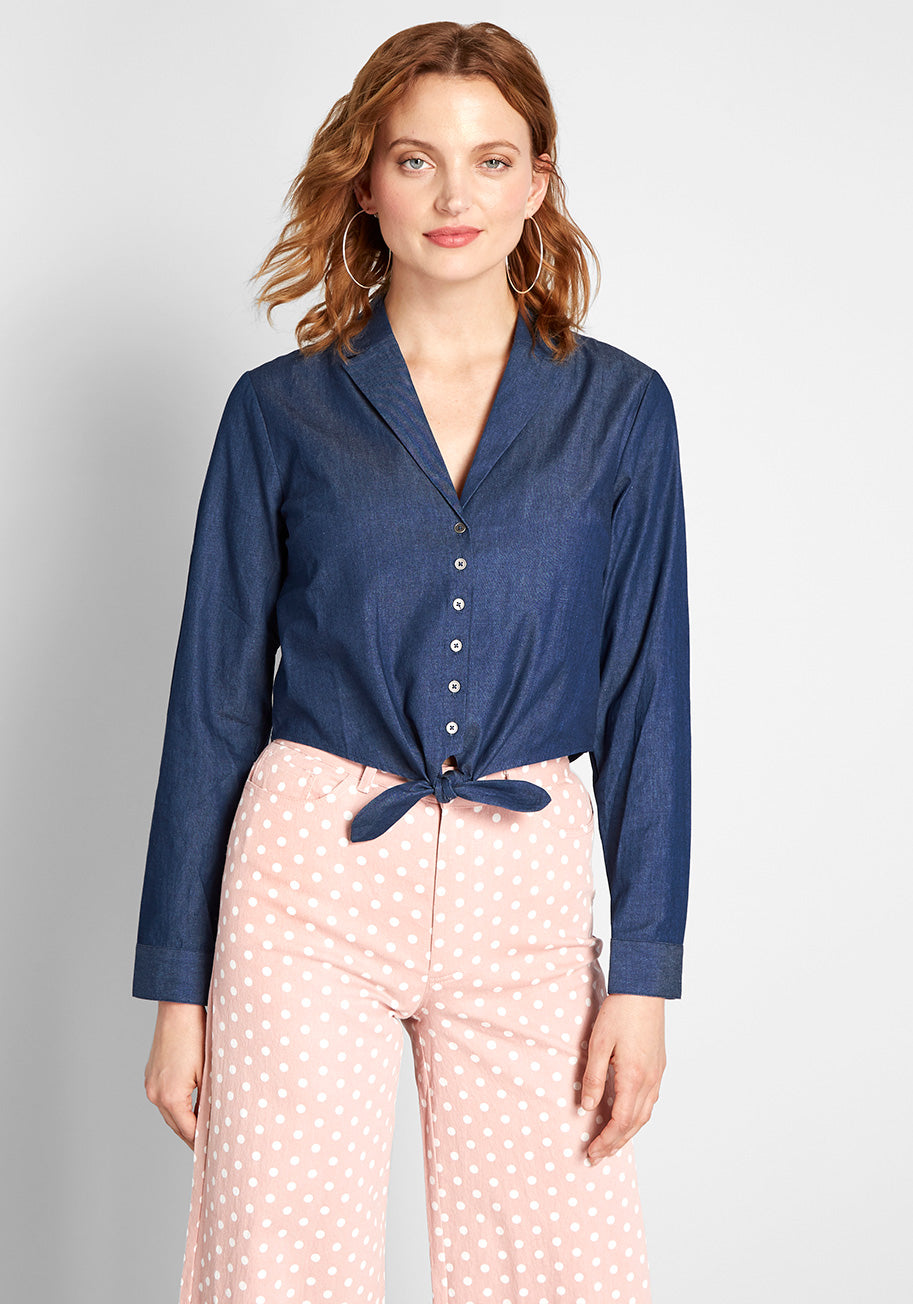 Retro Renewal Cropped Blouse