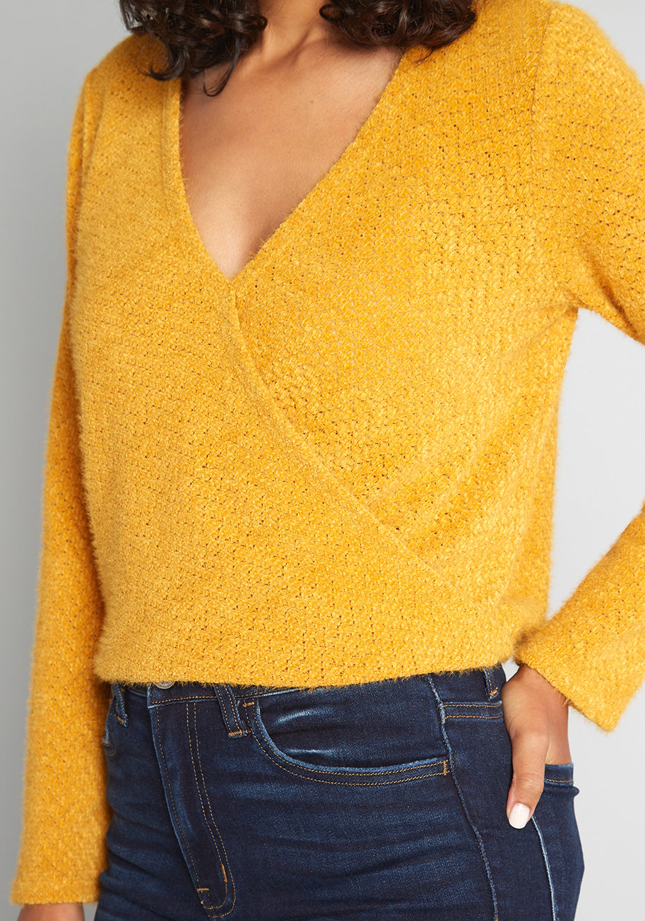 A Golden Opportunity Surplice Sweater