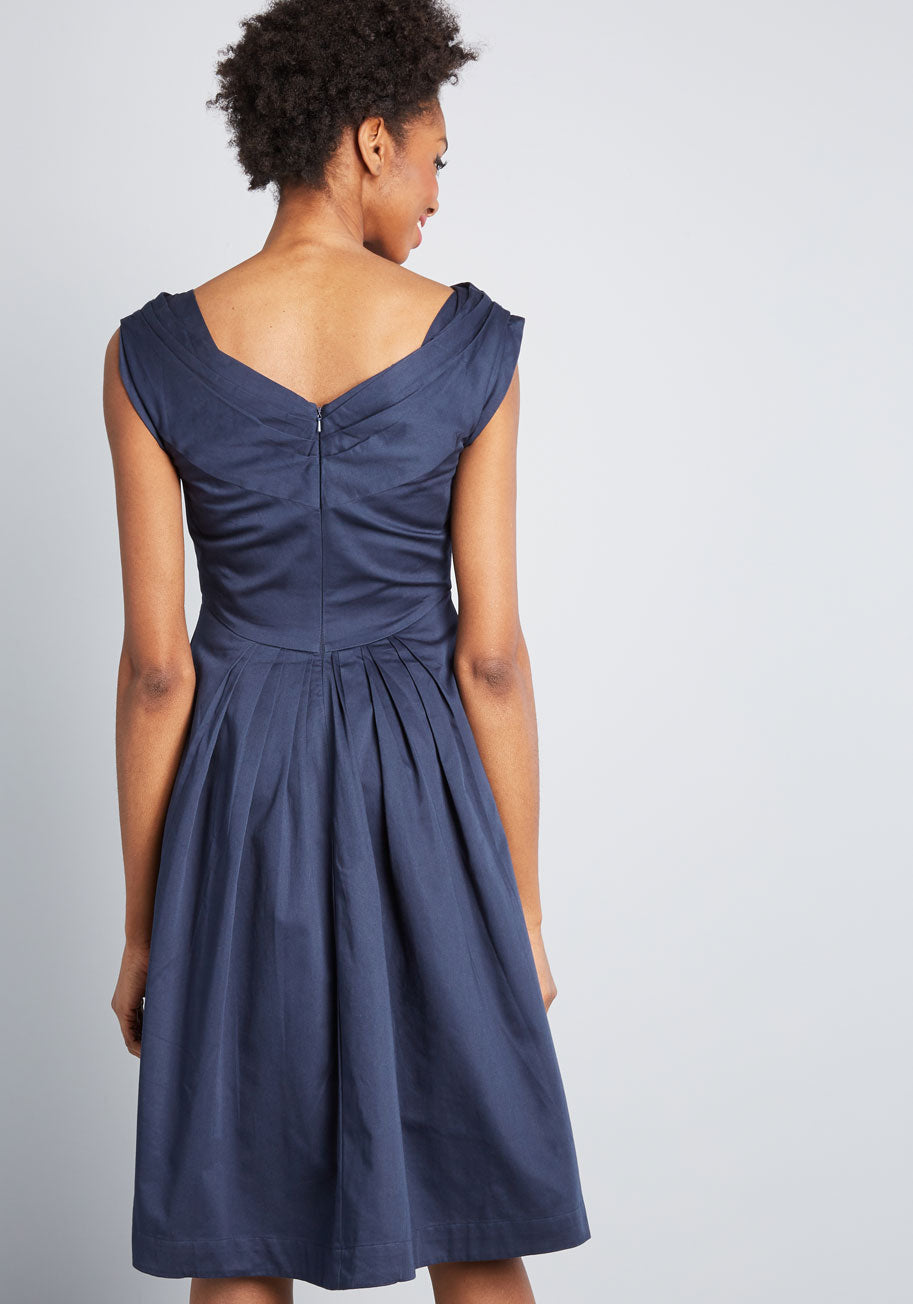 Modcloth New York's Finesse dress NWT 2 Blue A-line dress lace vine London  Time