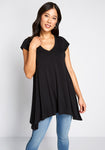 V-neck Pocketed Flutter Sleeves Loose Fit Tunic