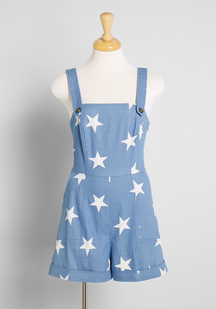 Splendidly Star Spangled Shortalls