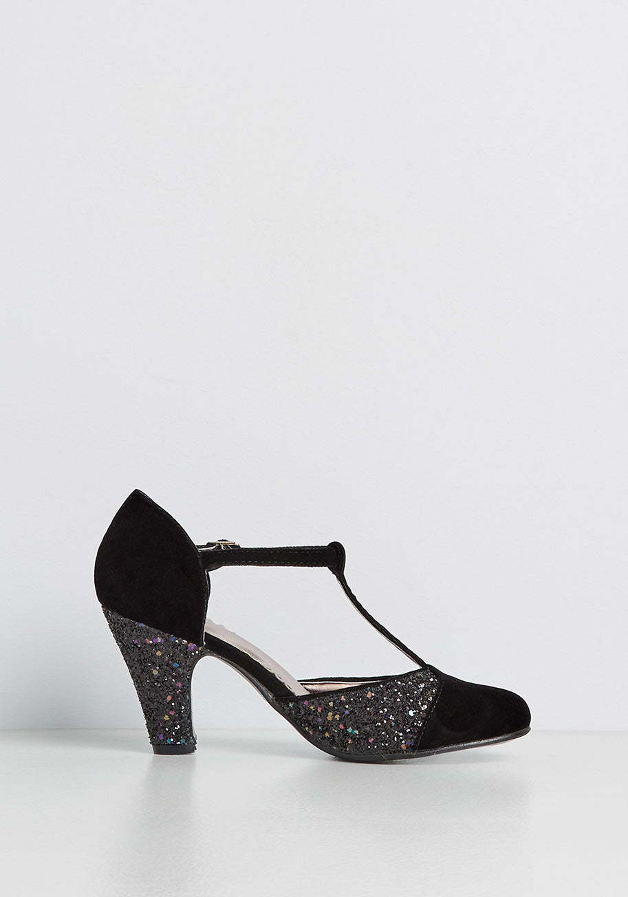 Shimmering Steps T-Strap Heel