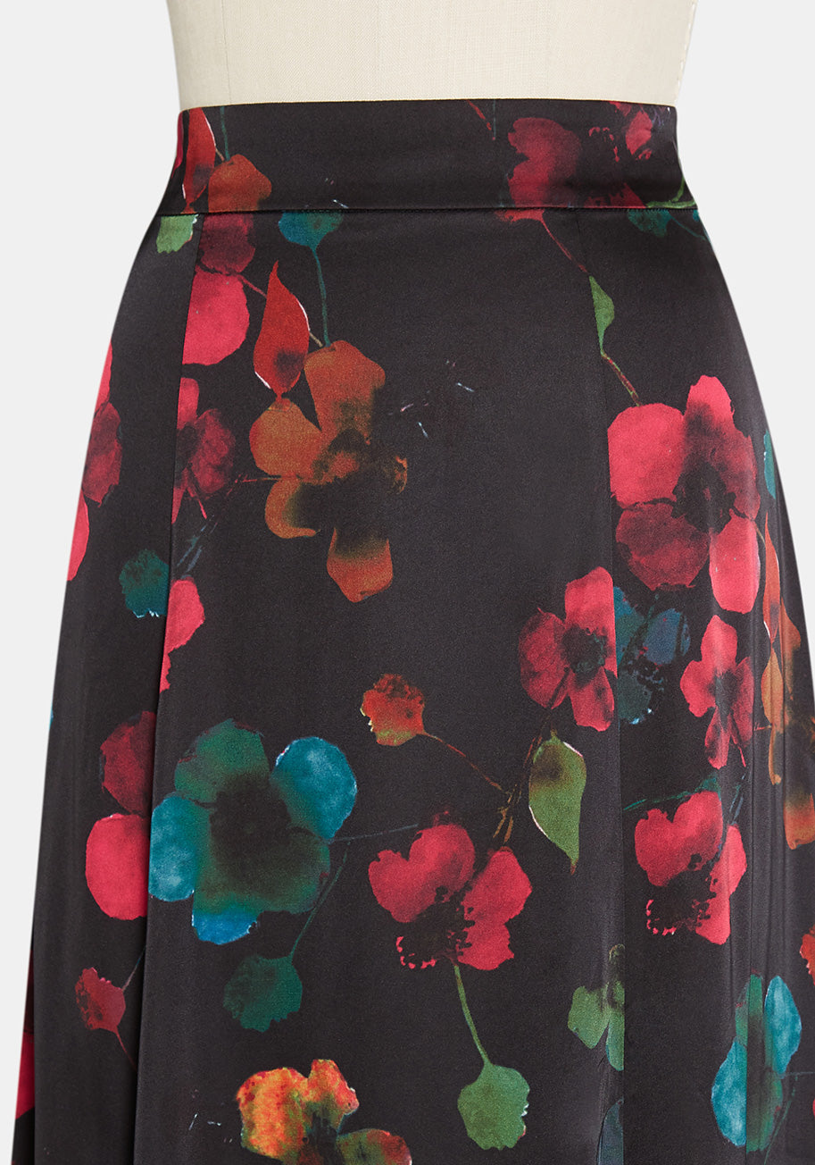 Technicolor Night Blooms Maxi Skirt