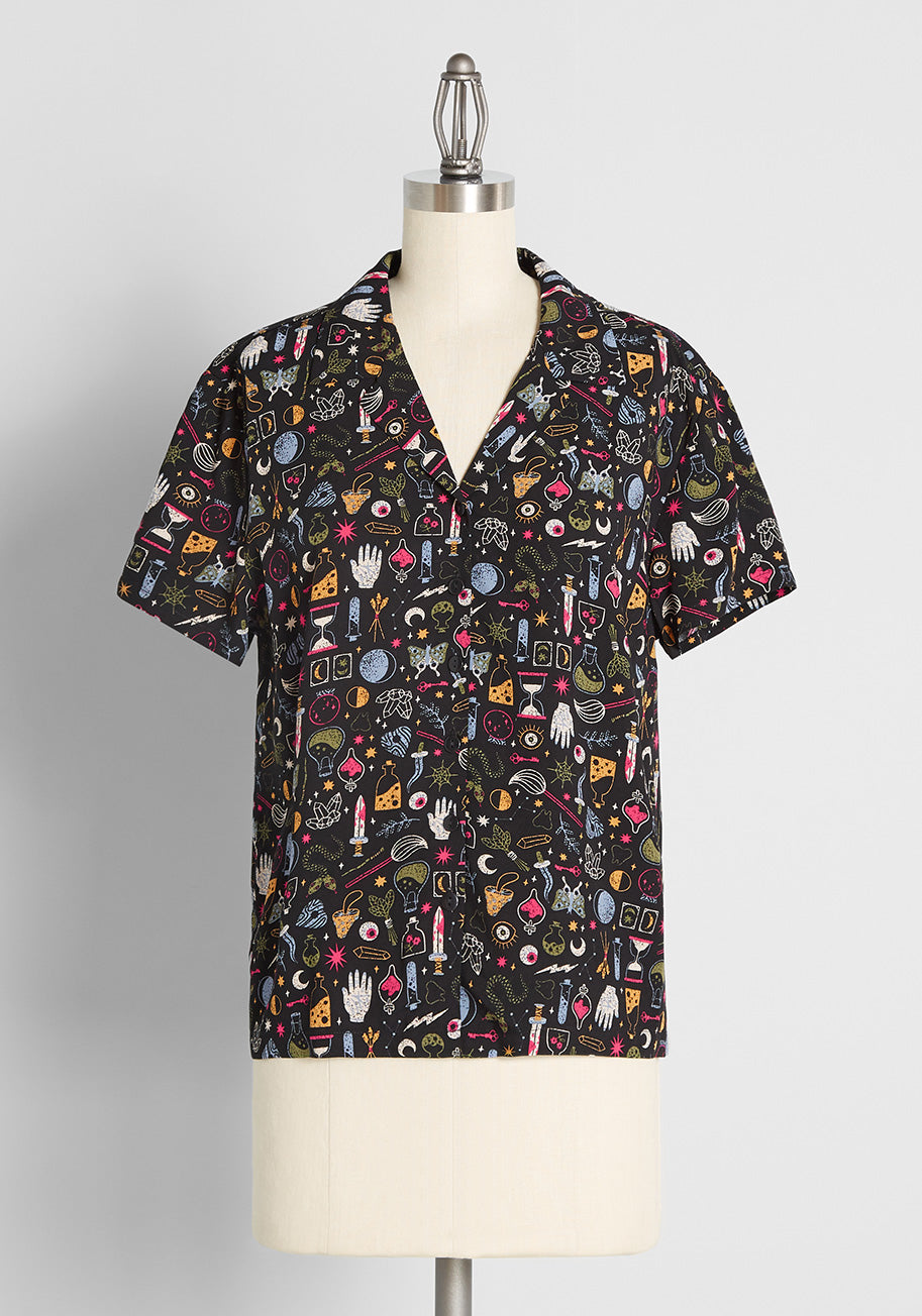 Immersed In Alchemy Button-Up Top