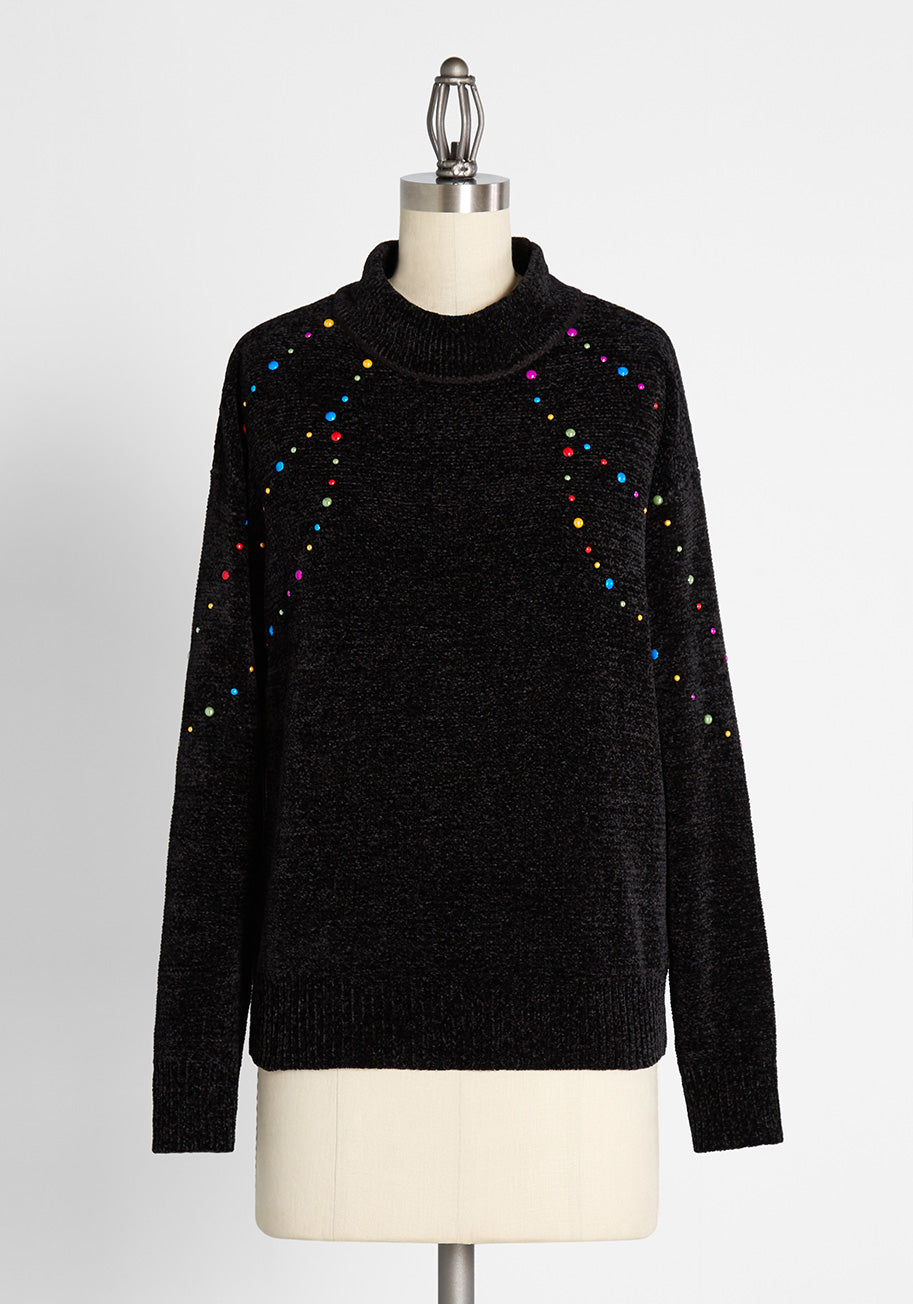 Deck The Halls With Glitz Mock Neck Sweater