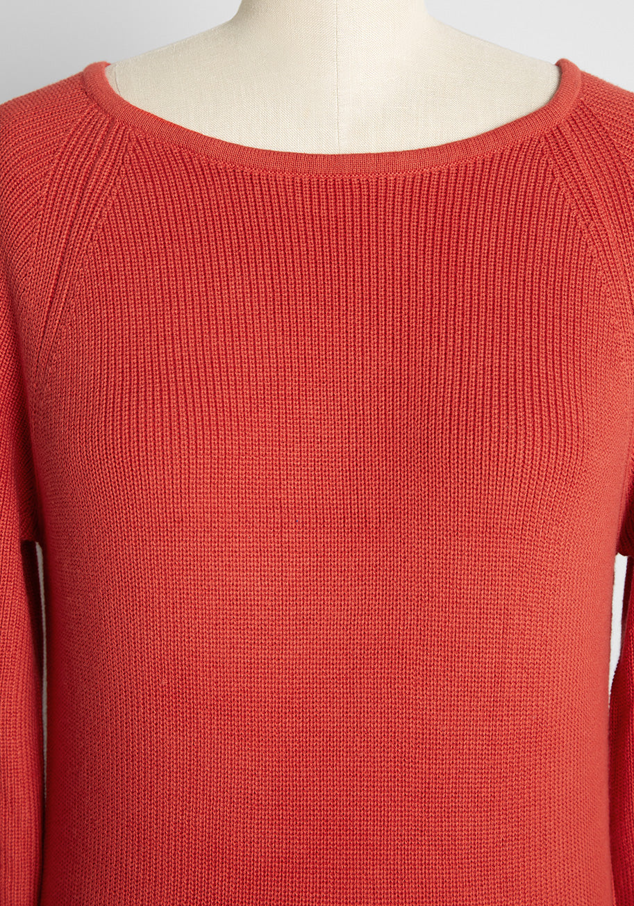 Layered and Lovely Ribbed-Knit Sweater