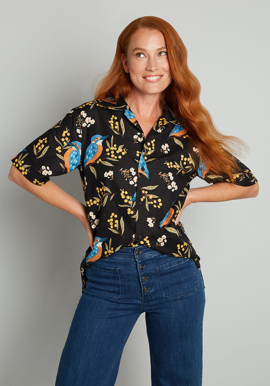 Perch Party Button-Up Top