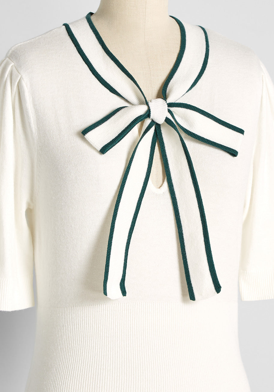 'Bow' Thyself Tie-Neck Knit Top