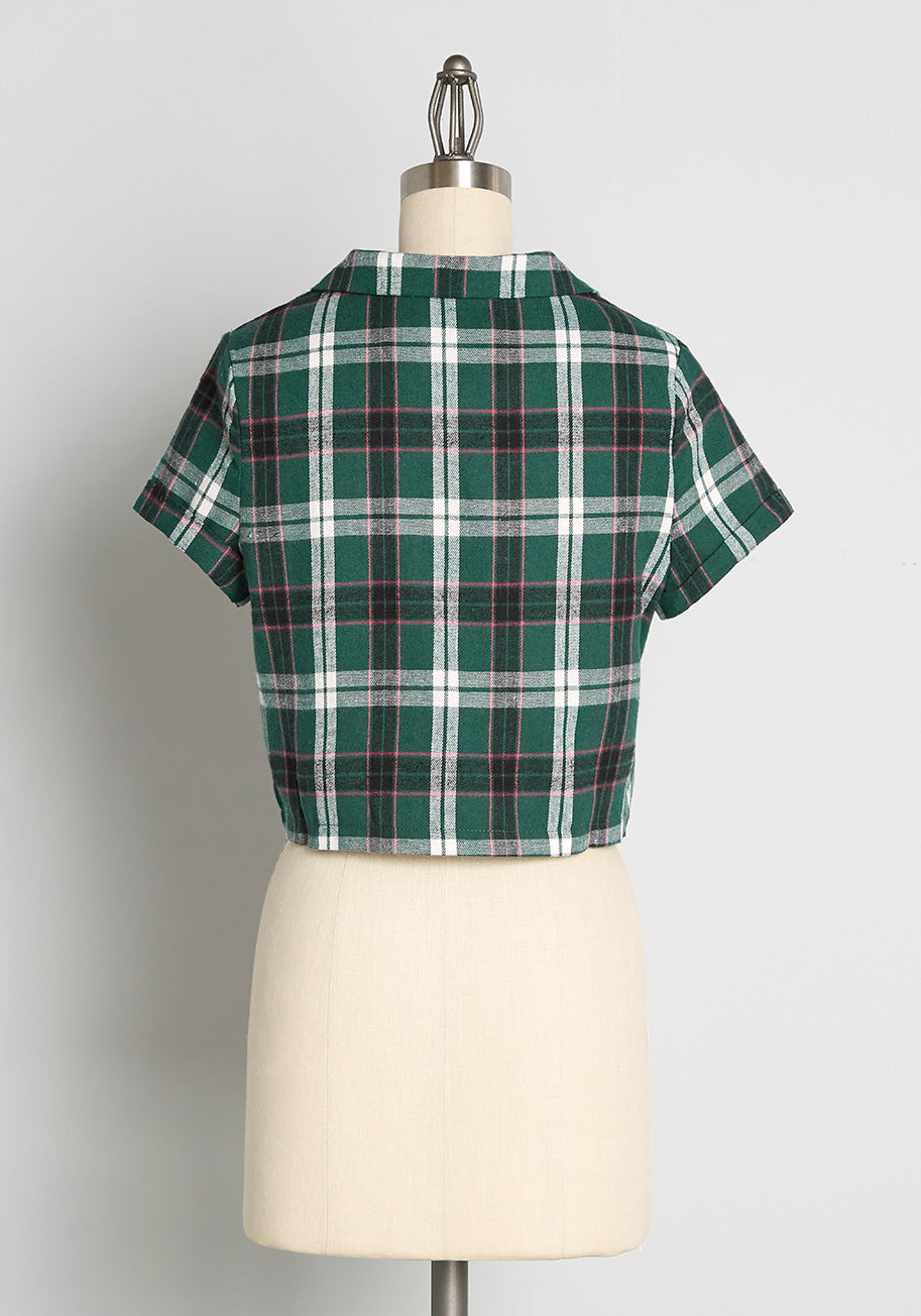 Green Of The Crop Plaid Top