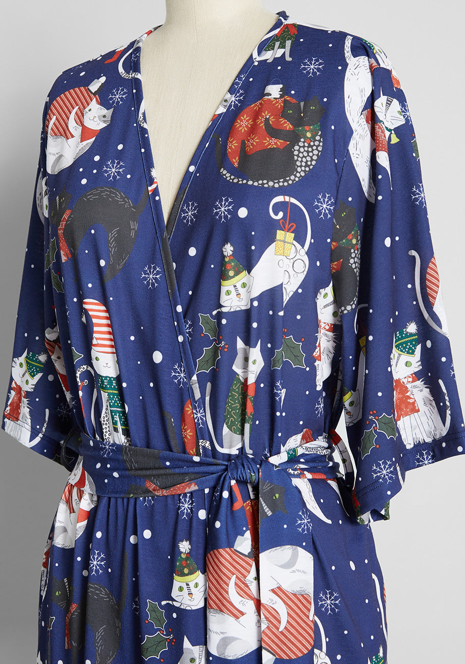 'Feline' Christmassy Robe