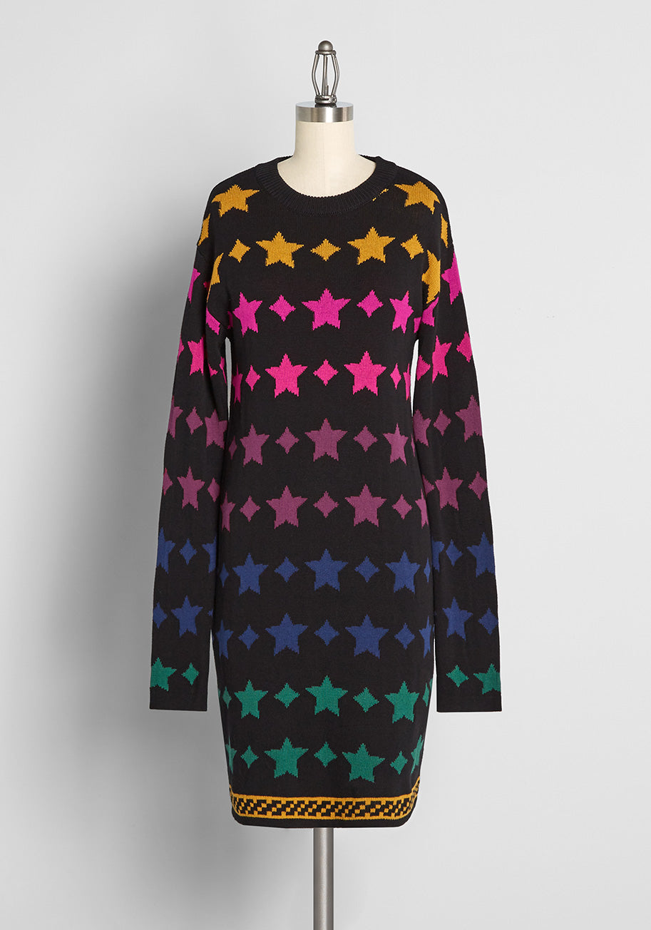 Getting Comfortable With Stardom Sweater Dress