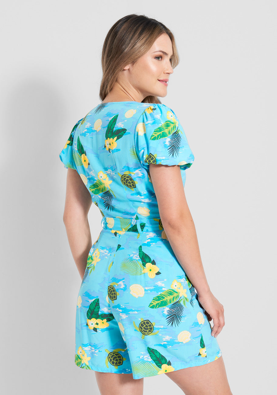 Modcloth X Collectif Sea Turtle Wave Romper