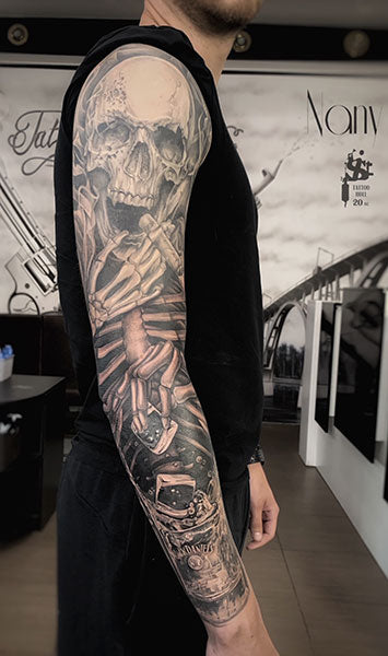 Half color half black and grey sleeve  InkedSanity Tattoo  Facebook