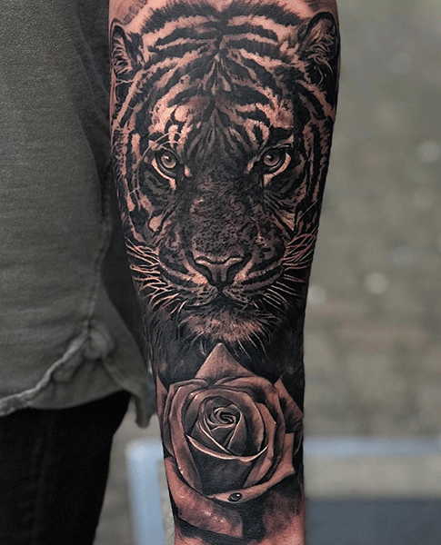  tiger portrait tattoo