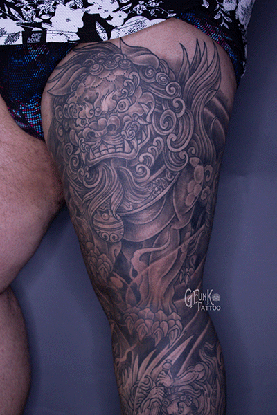 Hyperspace Studios  Tattoos  Religious  Foo Dog  Buddha Sleeve