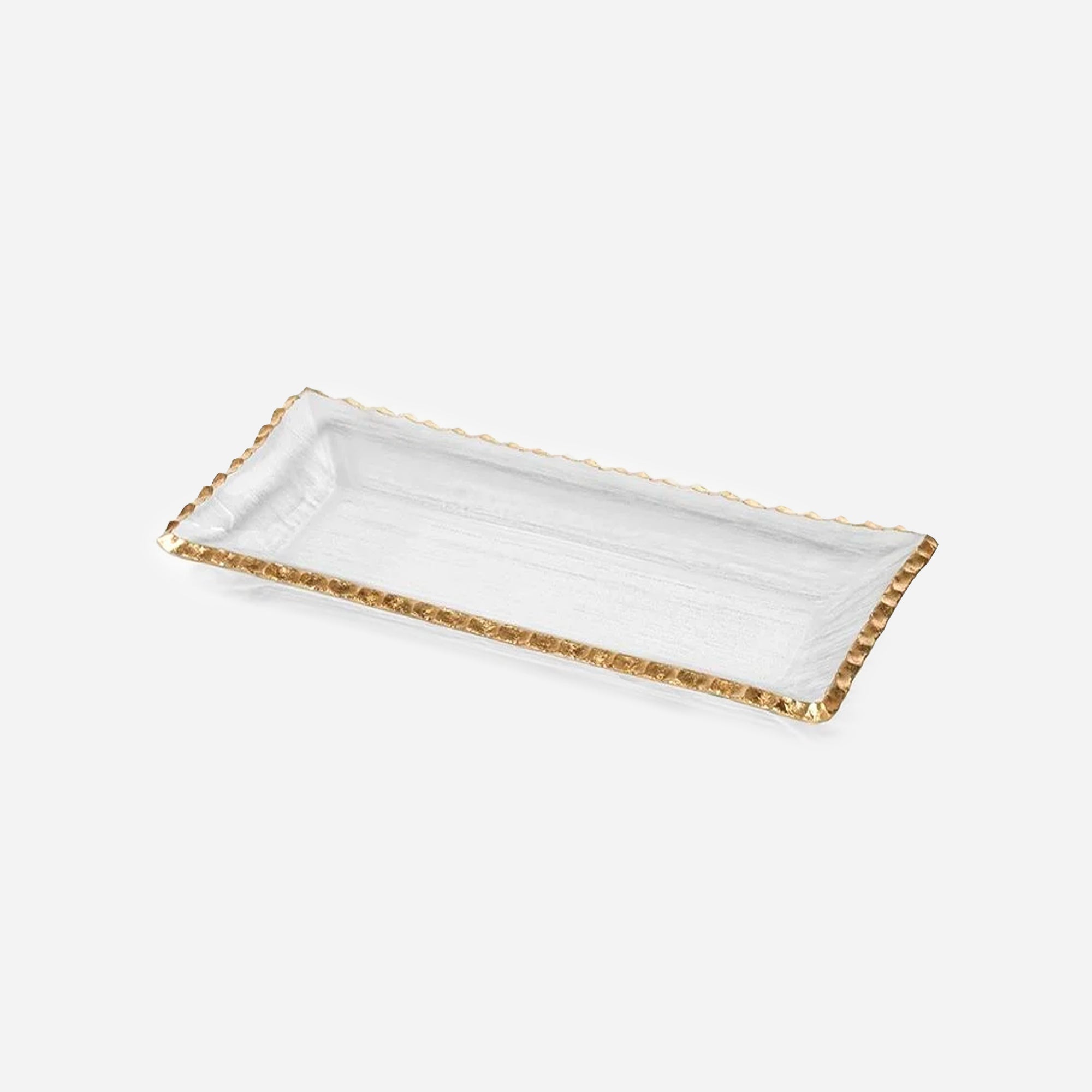 Rectangular Trays with Jagged Gold Rim