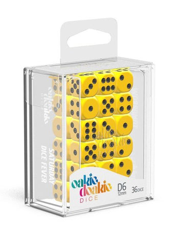 Oakie Doakie Dice D6 Dice 12 mm Solid - Yellow (36)