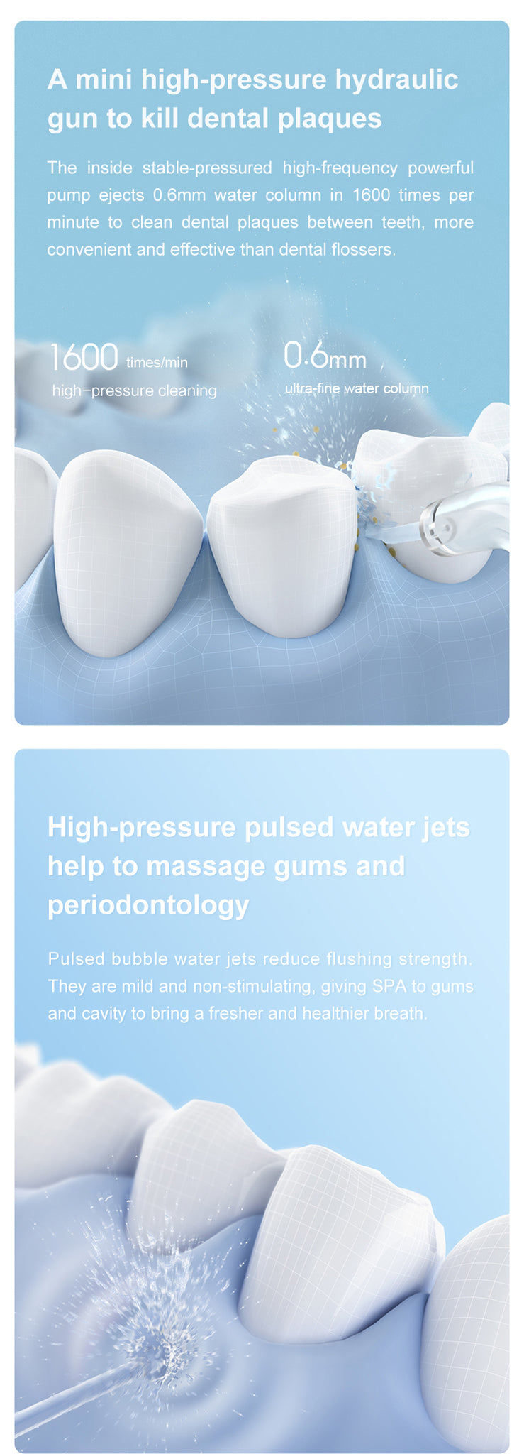 DR.BEI GF3/F3 Portable Dental Water Flosser Xiaomi Youpin DR.BEI GF3 Oral Irrigator Water Flosser Cordless Dental Water Jet Tank Portable Rechargeable Waterproof 3 Modes Teeth Cleaner